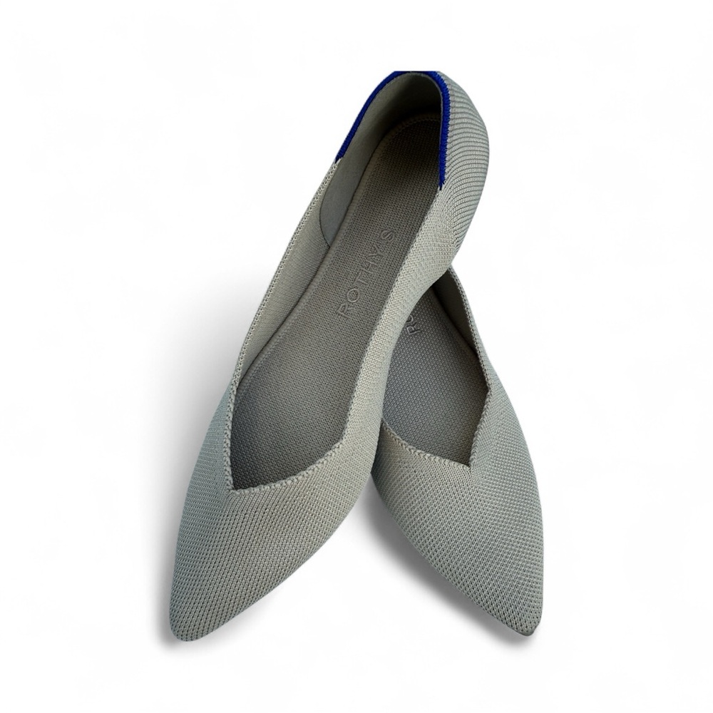 Rothy's Gray Flats with Blue Accent
